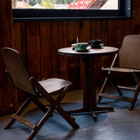 Vintage Style Foldable Bistro Table and Chair Set for Balcony, Patio, or Cafe