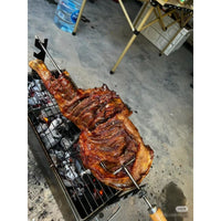 Stainless Steel Charcoal Grill for Lamb Roasts, Chicken, and Ribs - Indoor/Outdoor Use