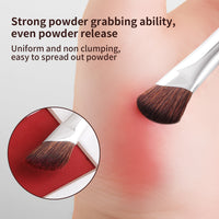 Angled Nose Contour Brush Set - 2 Pcs Metal Handle Professional Detail Sculpting Brushes