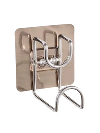 Punch-Free Wall-Mounted Basin Rack with Strong Adhesive Hooks for Bathroom Organization