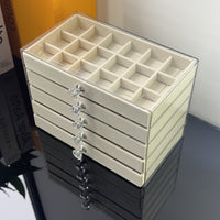 5-Layer PET Transparent Drawer Jewelry Organizer for Earrings Necklaces Rings