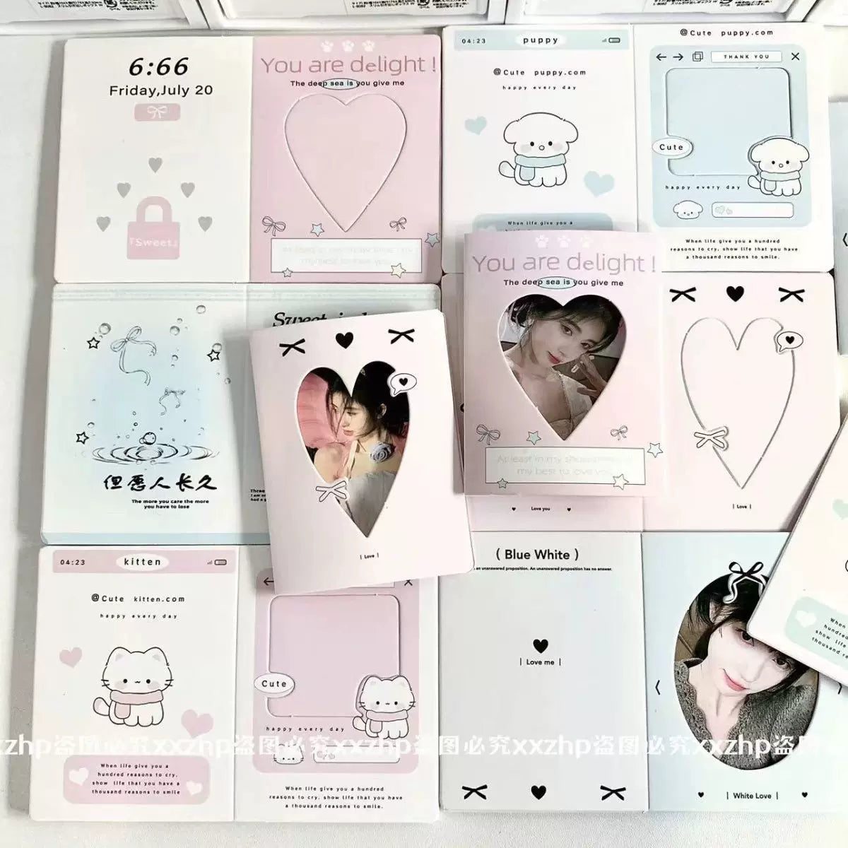 Mini Folded Greeting Cards with Storage Box and Sleeves