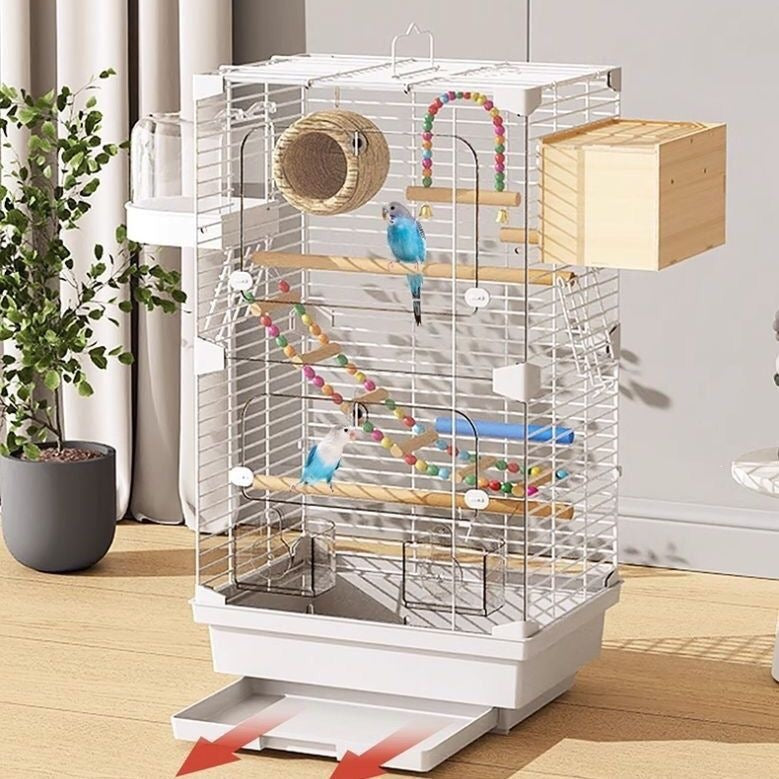 Portable Parrot Bird Cage Transparent Ecological Villa Large Breeding Cage for Cockatiel Budgie Myna