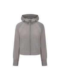 Women's Lightweight Hooded Sun Protection Jacket, Loose Fit Zip-Up Cropped Outdoor Windbreaker