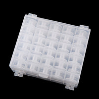 Sewing Machine Bobbin Organizer Box with Bobbins, 36/60 Grids, Clear Plastic Storage Case for Home Electric Sewing