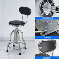Thickened 304 Stainless Steel Swivel Stool with Backrest for Medical, Bar, or Workshop Use