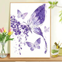 DIY Butterfly Floral Digital Oil Painting Kit for Adults, Acrylic Paint by Number Wall Art Decor