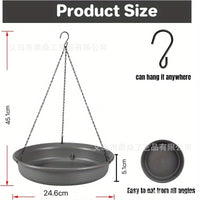 Hanging Bird Bath and Feeder for Outdoor Gardens - Double-Layer Fruit Plate Design