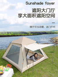Automatic Pop-Up Camping Tent for 3-4 People, Waterproof UV Protection, Double-Layer Design with Mosquito Net