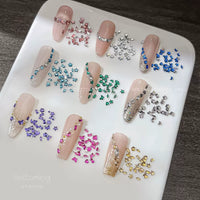 1440pcs Mini Flatback Rhinestones for Nail Art, Macaron Mixed Shapes Heart Butterfly Nail Decorations
