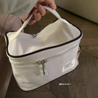 Durable Thick Fabric Cosmetic Bag Portable Travel Large Capacity Toiletry Organizer