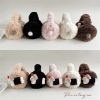 Korean Style Plush Earmuffs for Winter, Cute Puppy Design, Double-Sided Warmth, Cold Protection for Cycling