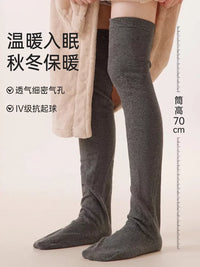 Men's Loose Fit Cotton Sleep Socks - Thin, Non-binding, Knee-High for Summer