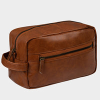 Large Capacity PU Leather Travel Toiletry Bag for Men