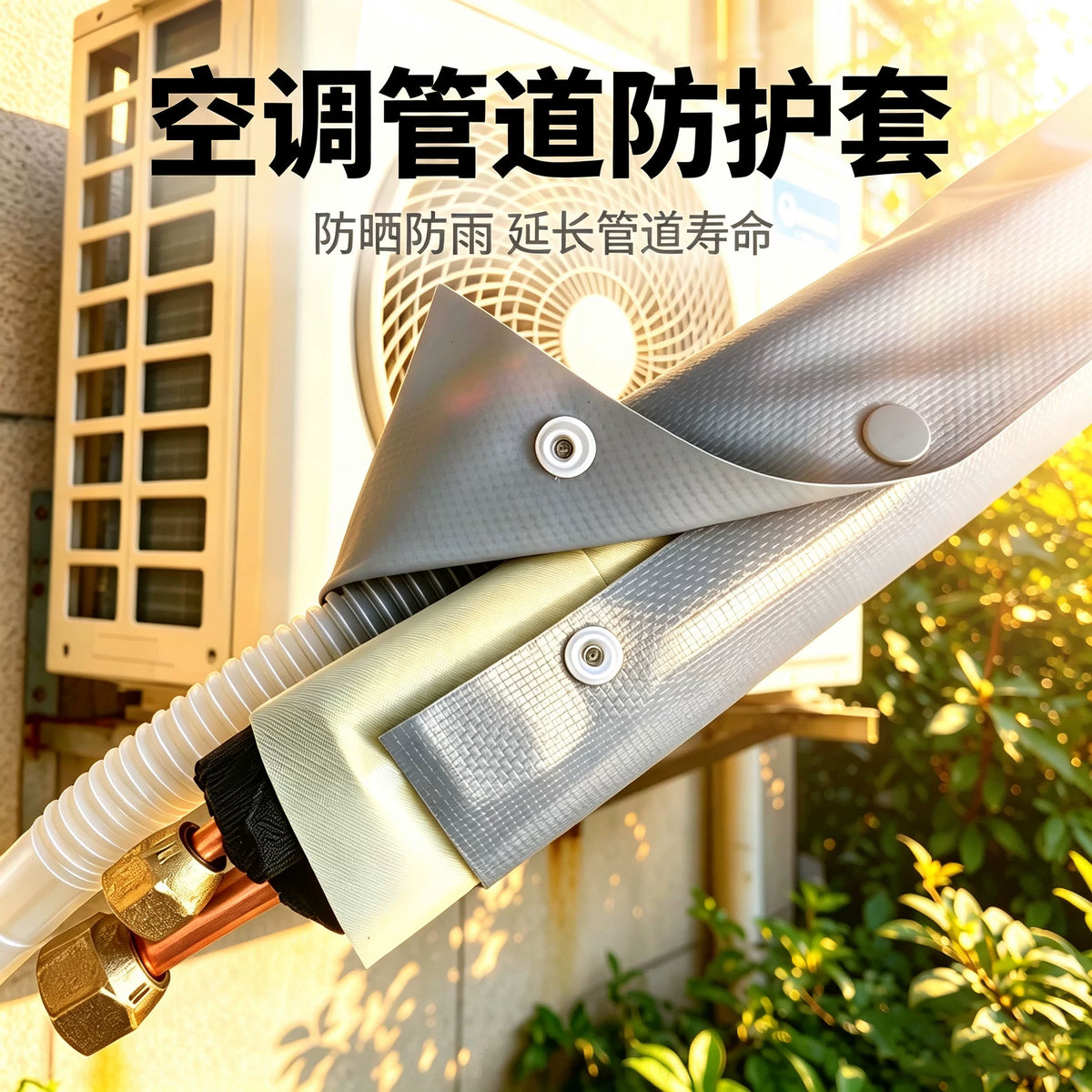 Air Conditioner Outdoor Unit Pipe Protection Cover Anti-Sunlight Waterproof Anti-Aging Insulation Sleeve