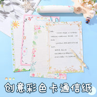 A4 Lined Letter Paper with Cartoon Patterns, 50 Sheets
