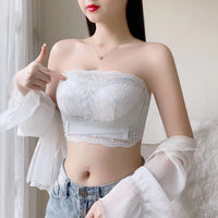 Strapless Minimizer Bra for Women, Anti-Slip, Gathered, Thin Cup
