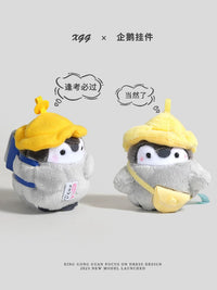 Fluffy Penguin Plush Keychain Backpack Charm