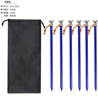 Deluxe Aluminum Alloy Tent Stakes, 23cm Heavy-Duty Windproof Ground Pegs with Rope for Outdoor Camping and Canopies