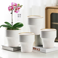 Nordic Ceramic Orchid Planter Pot with Stand for Indoor Plants