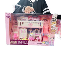 Yasini Donut Backpack Bunny Dollhouse Castle Playset for Girls