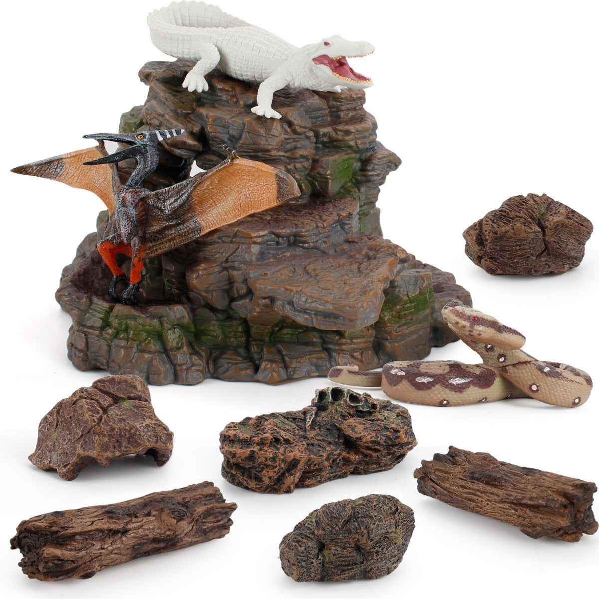 Miniature Farm Pasture Diorama Model with Wildlife and Scenic Landscape for Sand Table Decoration