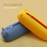 Cartoon Silicone Pencil Case, Large Capacity, Multi-functional Storage Pouch for School Supplies