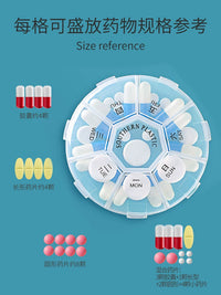 7-Day Portable Pill Organizer with Cutter, Mini Travel Medicine Dispenser for Daily Use