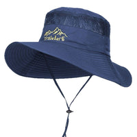 Men's Outdoor Sun Protection Fishing Hat UV Protection Wide Brim Bucket Hat for Hiking and Beach
