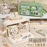 Chinese Style Pencil Case Gift Set for Girls, Students, Birthday, and School Supplies