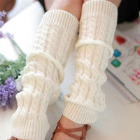 Chunky Knit Leg Warmers for Women, Korean Style Slouch Socks, Autumn/Winter Warm Cable Knit Foot Covers