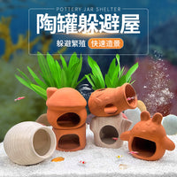 Aquarium Decor Hiding House Breeding Cave for Small Fish Shrimp Turtle