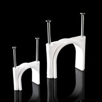 Round Cable Clips with Steel Nails for Wire Management