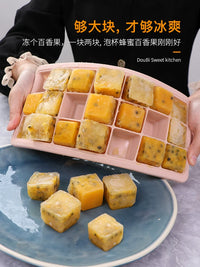 Silicone Ice Cube Tray with Soft Bottom Lid for Baby Food and Fruit Freezing