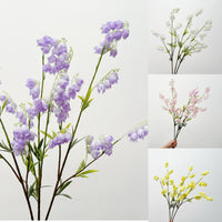 Artificial Lily of the Valley Wind Chime Flowers, 9-Head Long Stem Bellflower for Home Decor