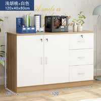 Wooden Office Storage Cabinet with Lock and Drawers