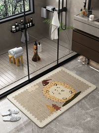 Linen Weave Absorbent Quick-Dry Non-Slip Bathroom Mat