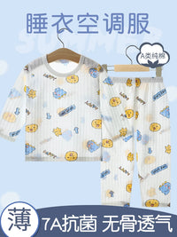 Kids' Pure Cotton Pajama Set, Lightweight Long/Seven-Sleeve Sleepwear for Boys and Girls