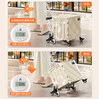 Foldable Shopping Cart with Telescoping Handle for Grocery, Delivery, Camping and Outdoor Use