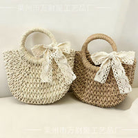 Handmade Kids' Straw Woven Round Bucket Bag DIY Craft Kit