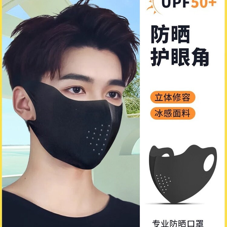 Unisex Ice Silk Sun Protection Face Mask UV Resistant Breathable Lightweight for Summer Outdoor Activities