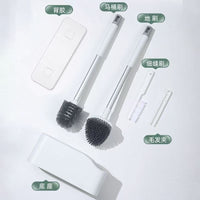 4-Piece Toilet Brush Set Wall-Mounted Bathroom Corner Cleaning Kit