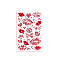 Valentine's Day Heart Lip & Diamond Face Stickers for Festive Makeup