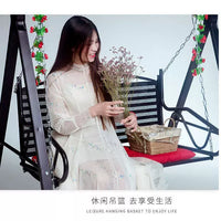 Durable Iron Art Double Swing Chair for Adults and Children, Outdoor Hanging Cradle Rocking Chair