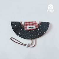 Pet Denim Hat and Bandana Set for Cats and Dogs - Christmas & New Year Star Embossed Scarf