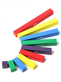 Montessori Decimal Rods Math Learning Toy for Early Education, 1-10 Number Recognition