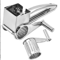 Hand-Crank Rotary Cheese Grater with Multiple Blades