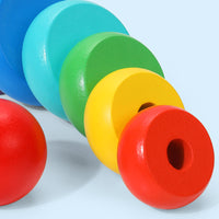 Wooden Rainbow Stacking Tower Educational Toy for Kids