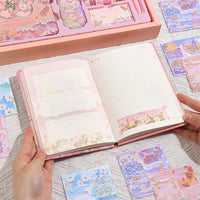 Oil Painting Style Journal Gift Set for Students and Girls, Aesthetic Notebook with Butterfly Theme, Stationery Set