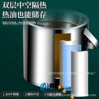 Double-Walled 304 Stainless Steel Ice Bucket with Lid and Handle for Champagne & Wine
